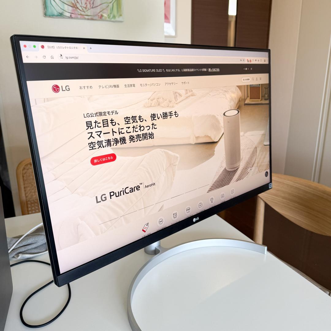 LG ディスプレイ モニター本体 USB-C対応 27UK850-W