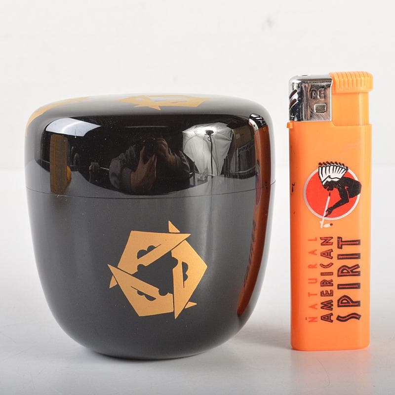 茶道具　鱗鶴蒔絵　大棗　堀内宗完(兼中斎)極め箱　M　R7198