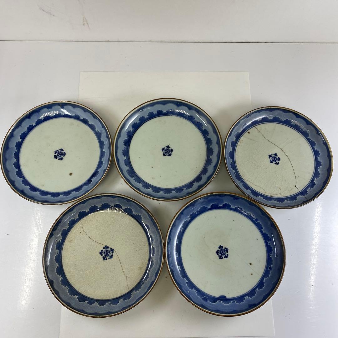 古伊万里　七寸皿19点　木箱付　東Y7-0220①タエチ