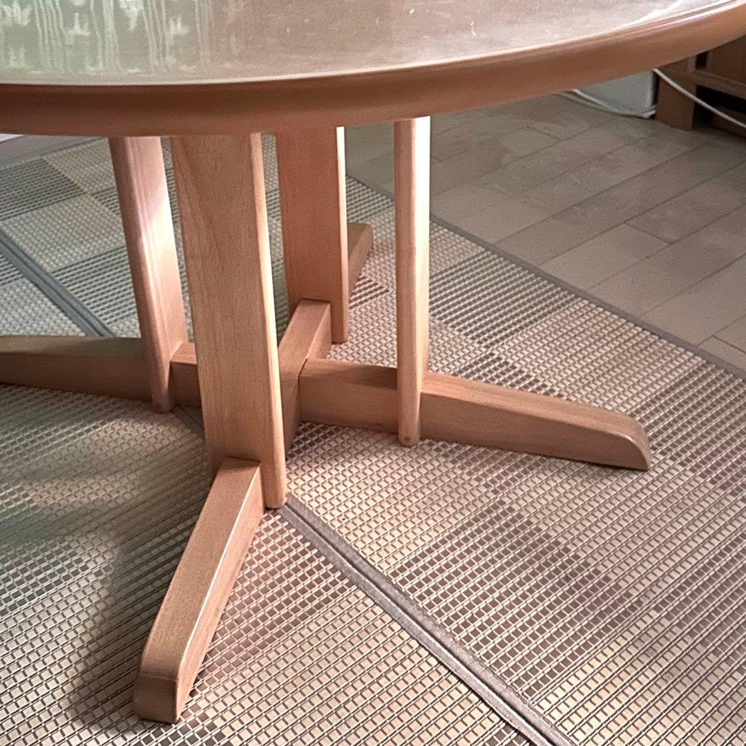 円卓 ダイニングテーブル 直径110cm × 高さ66cm 専用透明保護マット付