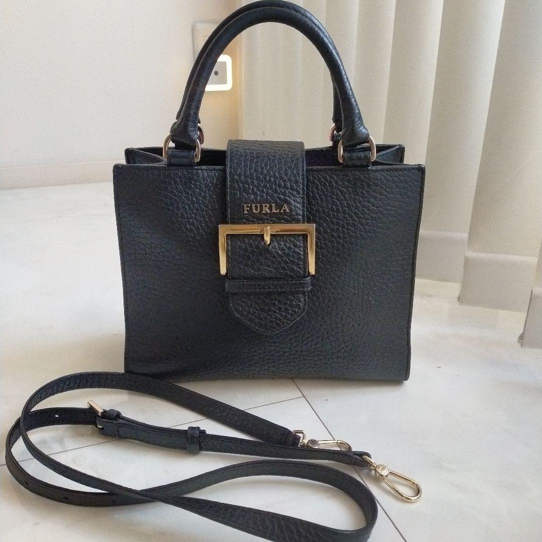 furlaフルラ フロー ショルダーバッグ 2way ブラック レザー