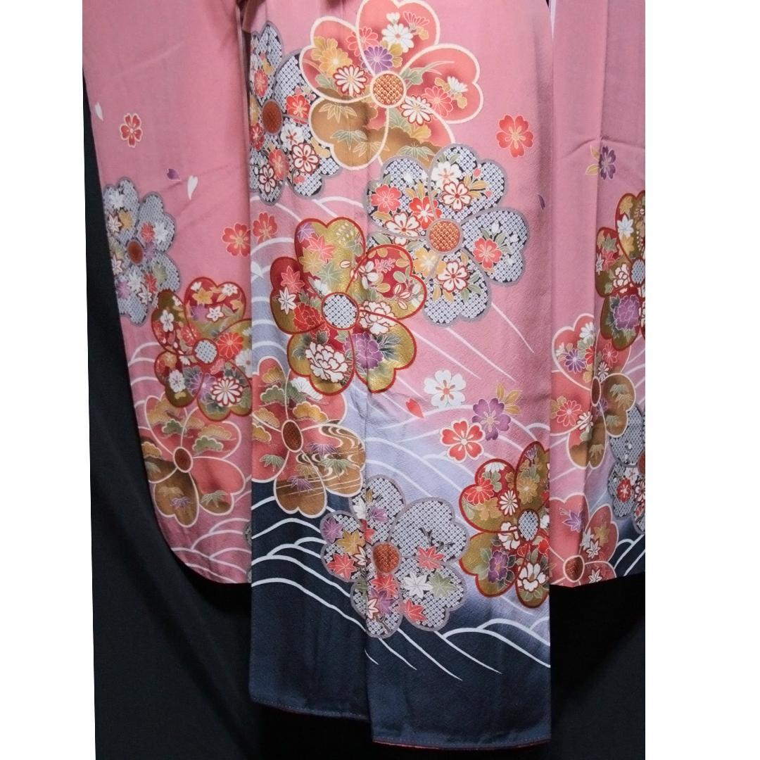 成人式振袖4点セット＋オマケピンク桃色振袖帯揚げ帯締め重ね衿PM27