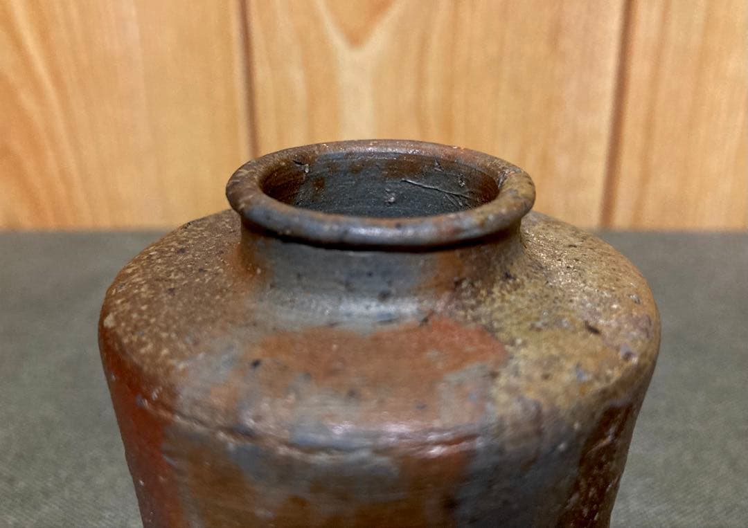 木村長十郎 友敬作 備前肩衝茶入 茶道具 (検索 古備前