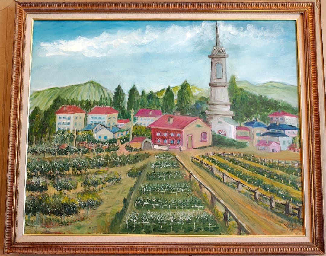 F30号 油絵 額縁 キッズスペース 農園カフェ 公募展 仮縁