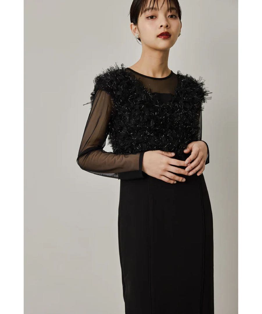 niana フリンジグリッターベストセットドレス