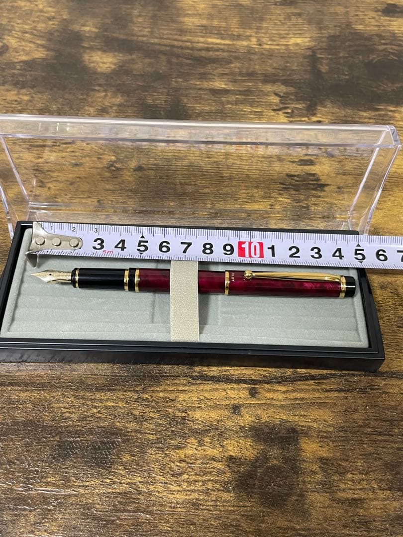 試筆のみ　1996年製　初期型　グランセ　ルビーレッド　マーブル　万年筆 細字