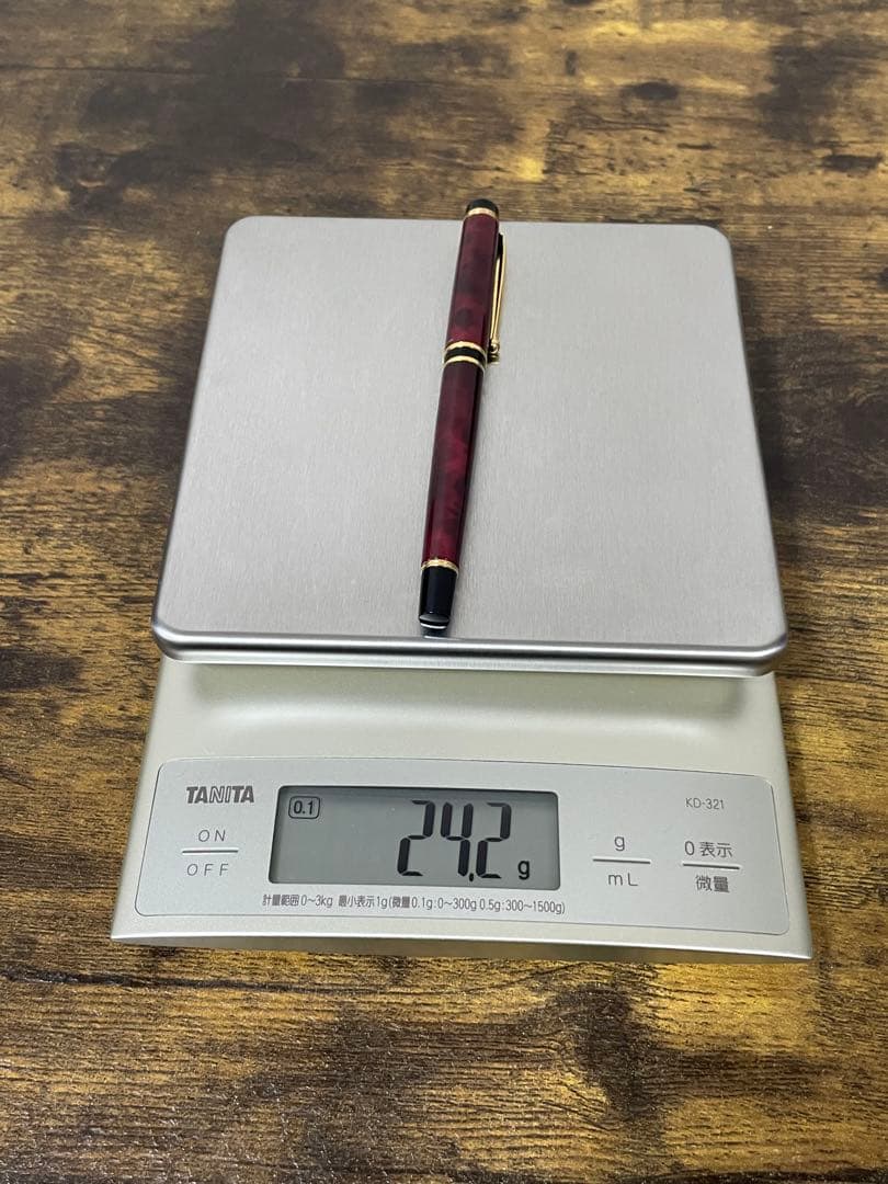 試筆のみ　1996年製　初期型　グランセ　ルビーレッド　マーブル　万年筆 細字