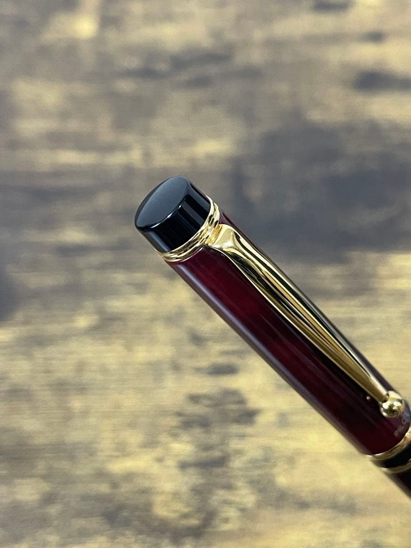 試筆のみ　1996年製　初期型　グランセ　ルビーレッド　マーブル　万年筆 細字