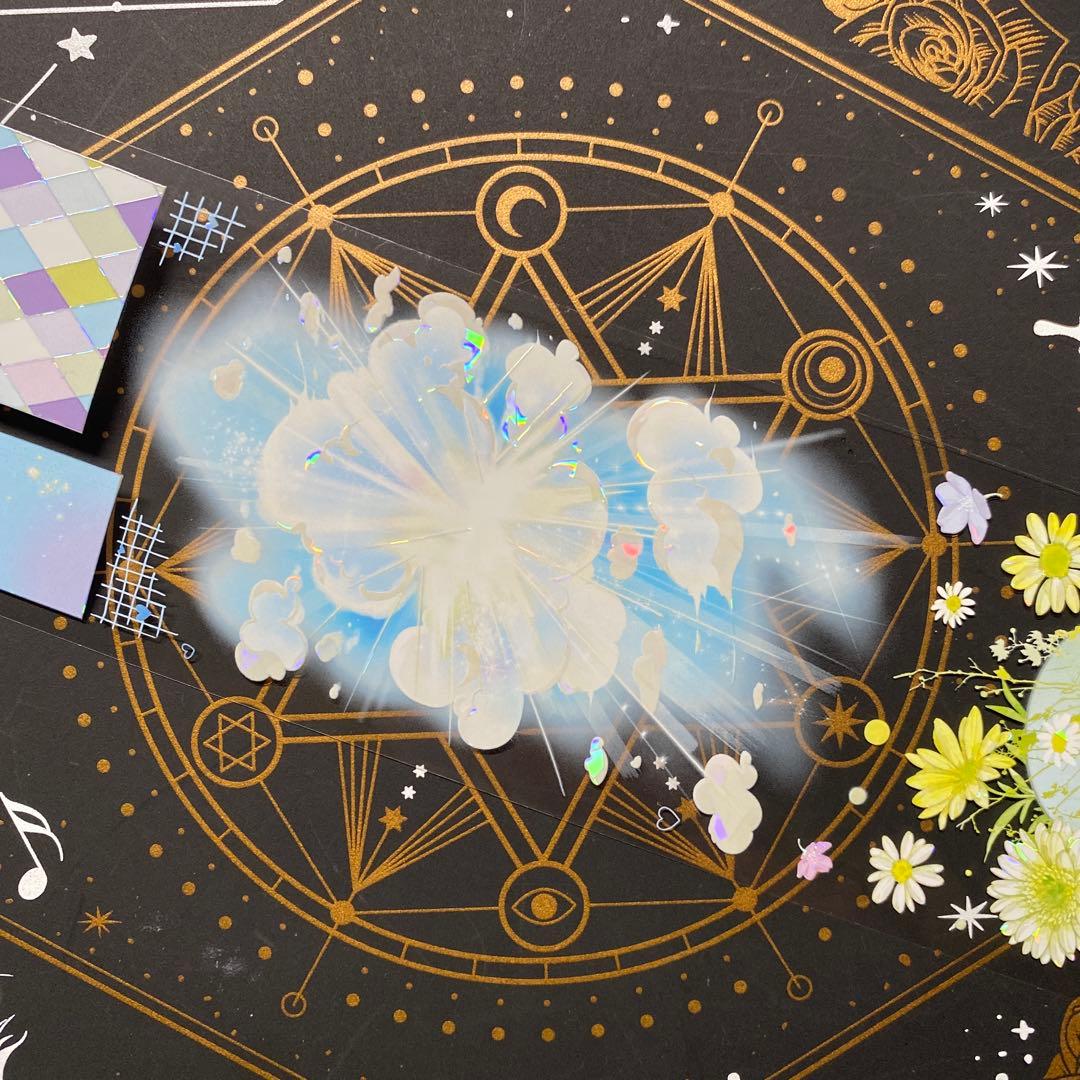 【9154】海外　マステ　中古巻　PETマスキングテープ　雲　金魚　装飾系