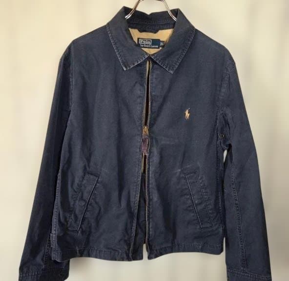 90s ポロラルフローレン スイングトップ L ネイビー