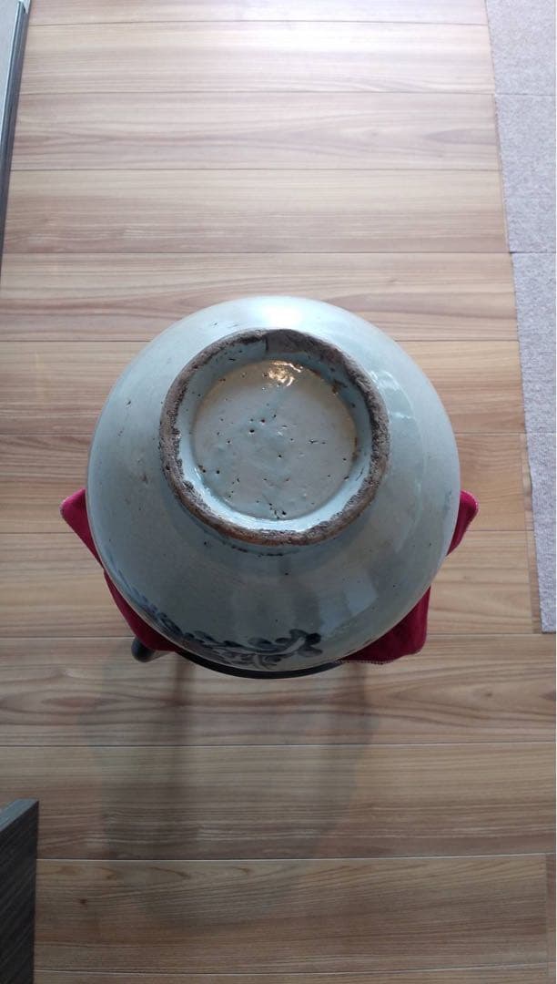 李朝辰砂染付壺