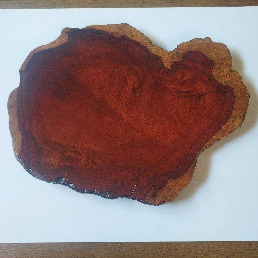 赤褐色 　花梨　カリン　一枚板　花台 華台 置き台 飾り板 敷板 天然木　美品