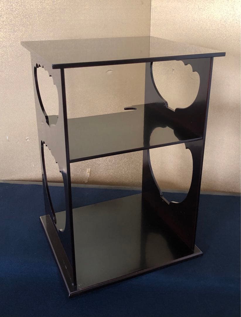 《R》茶道具 溜塗 水指棚 塗師表恵 共箱　260126く1