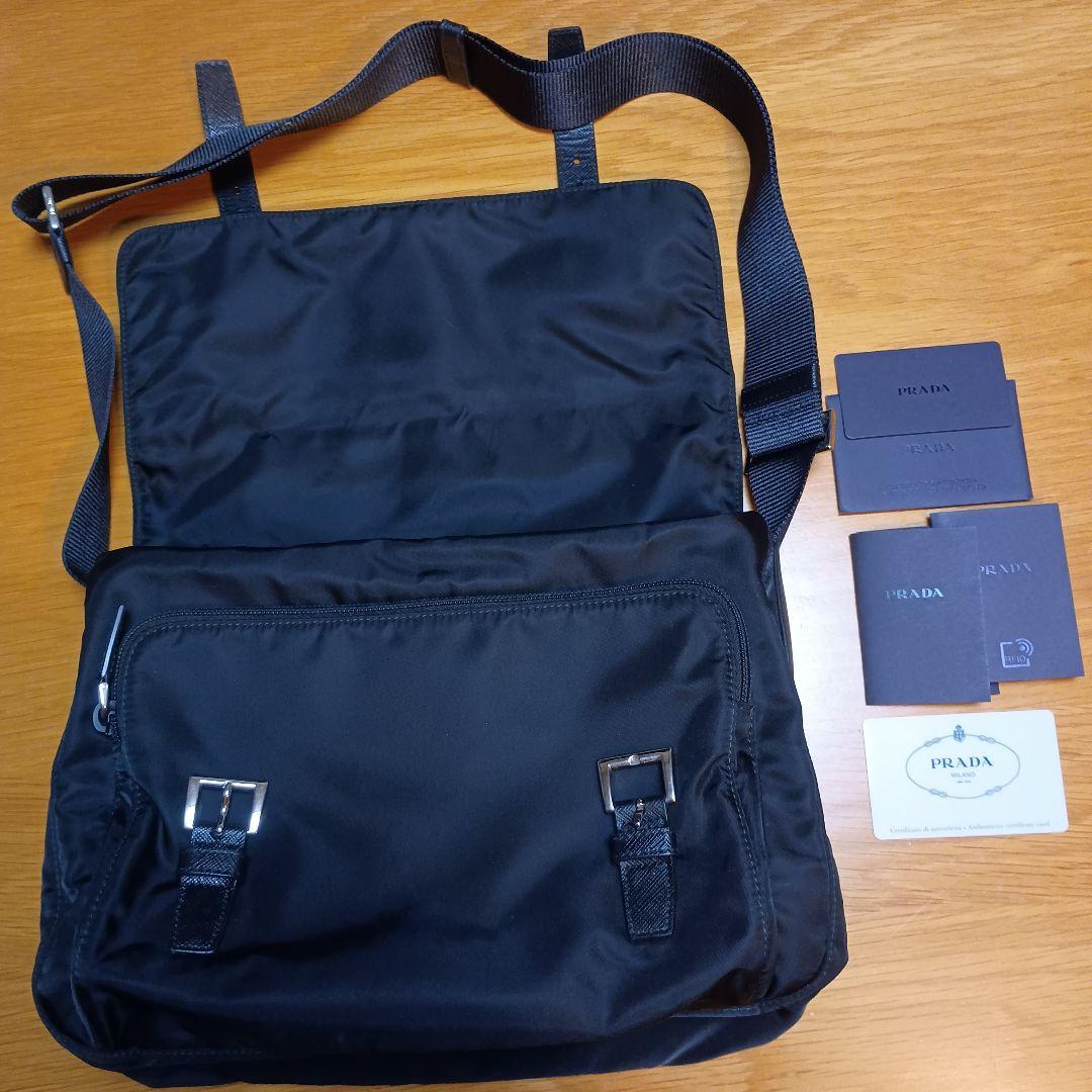 【美品】PRADA ブラック ショルダーバッグ ナイロン 1BD671