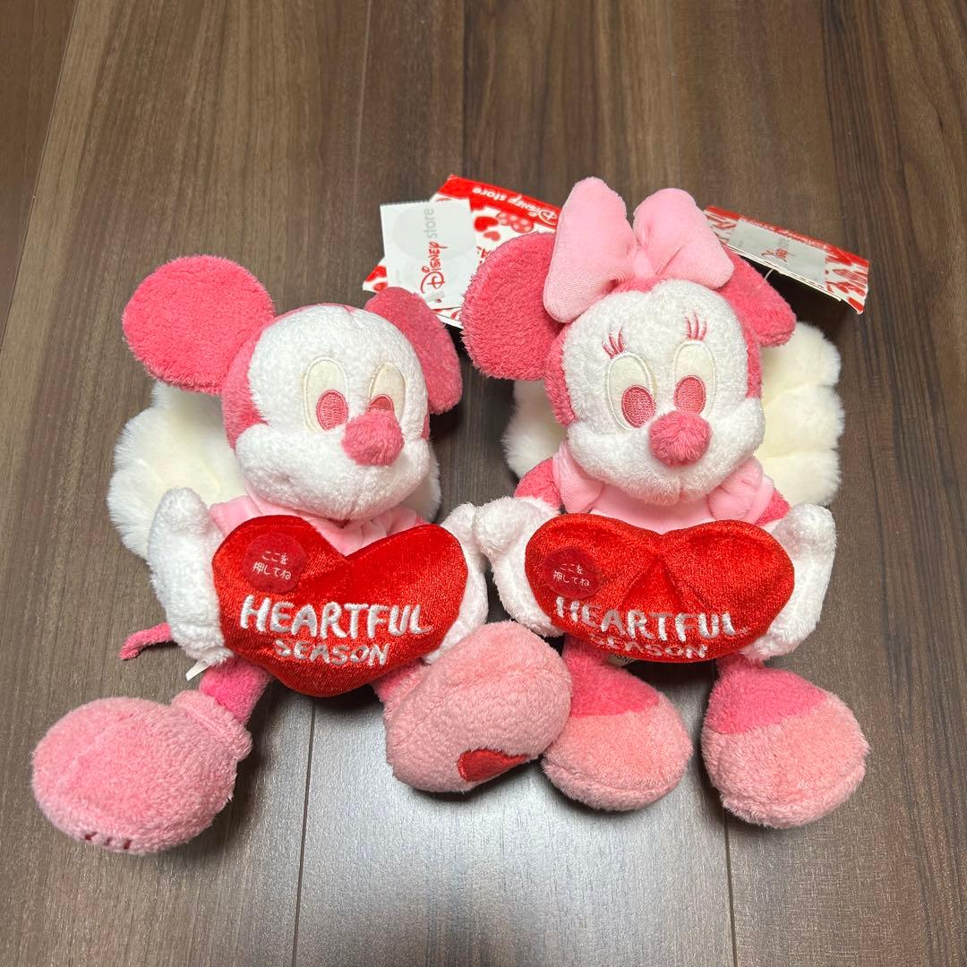ディズニーストア ミッキーマウス ミニーマウス バレンタイン 天使 ぬいぐるみ