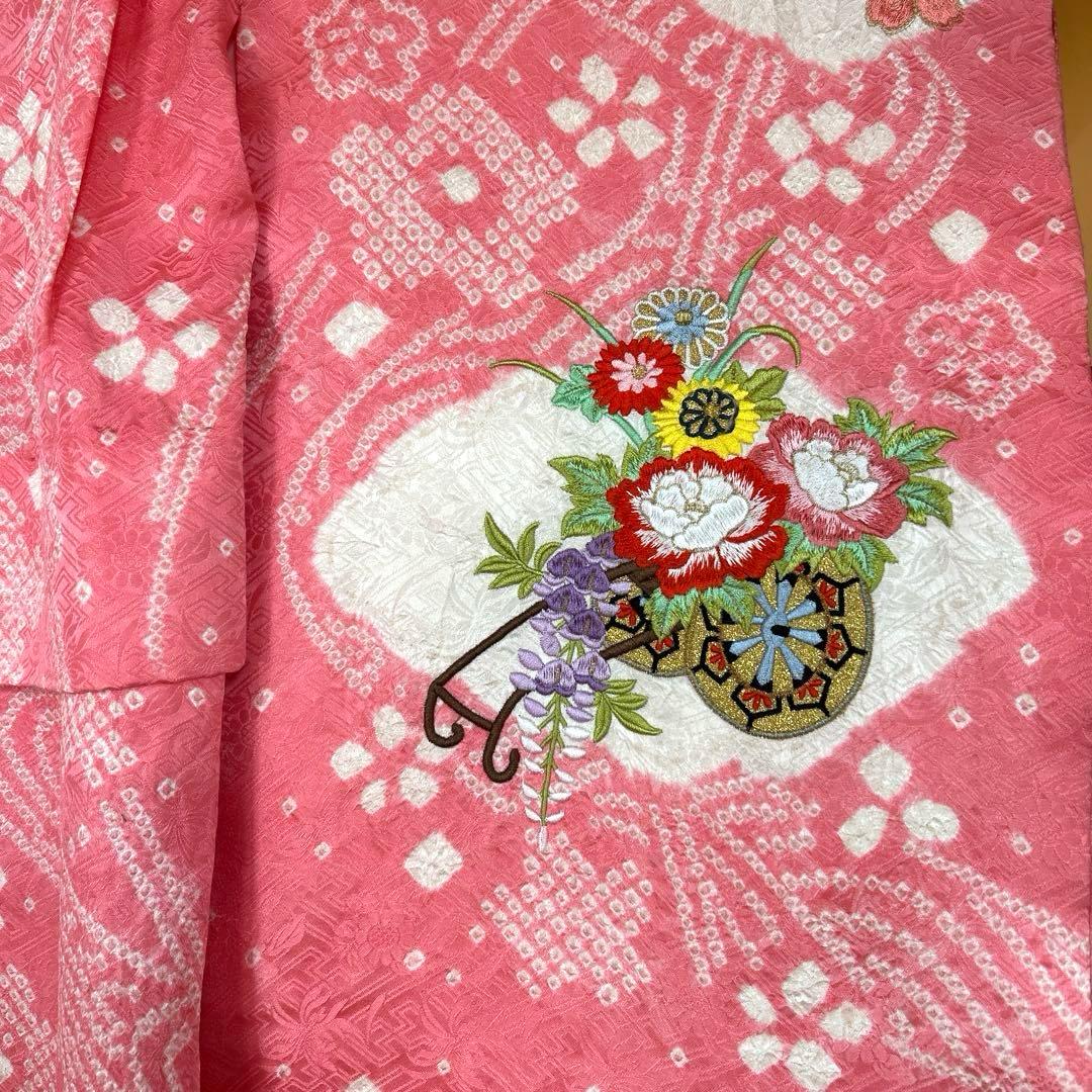 No.3 七五三　　3歳　　　正絹被布セット　　　絞り　　訳あり