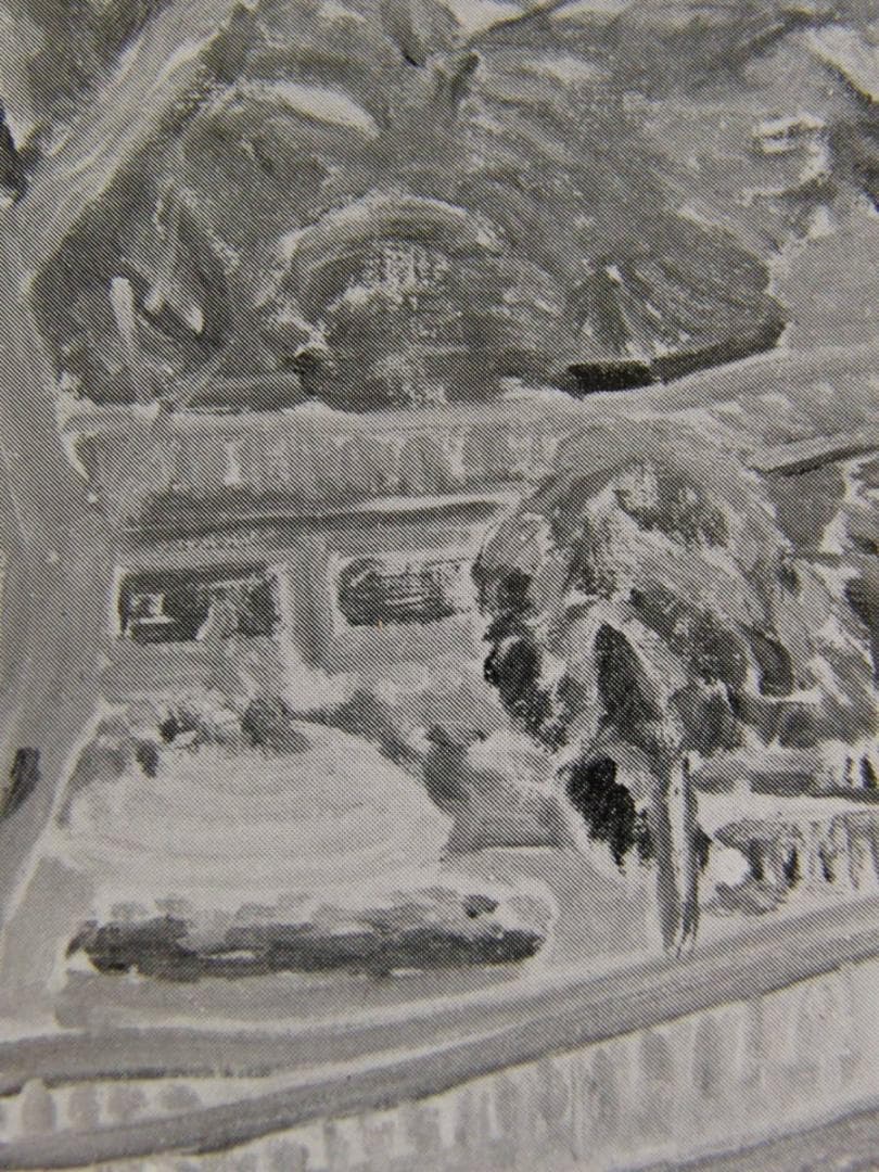 辻永、「瑩北林本源邸にて」、希少な画集の額装画、オーダーマット付