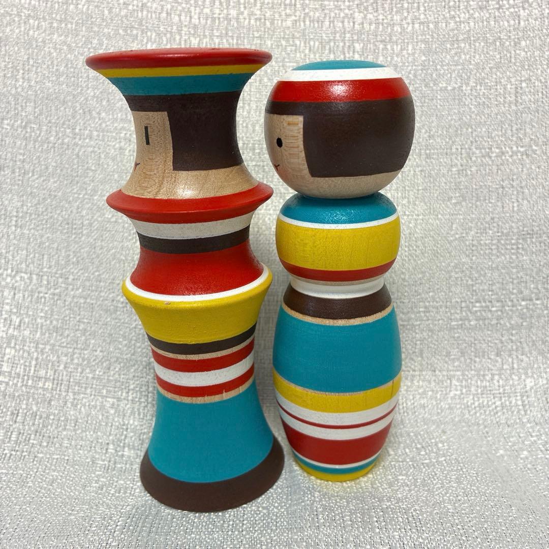 ルビンのこけし　カラフル　ペア　　　佐藤卓　阿保正文