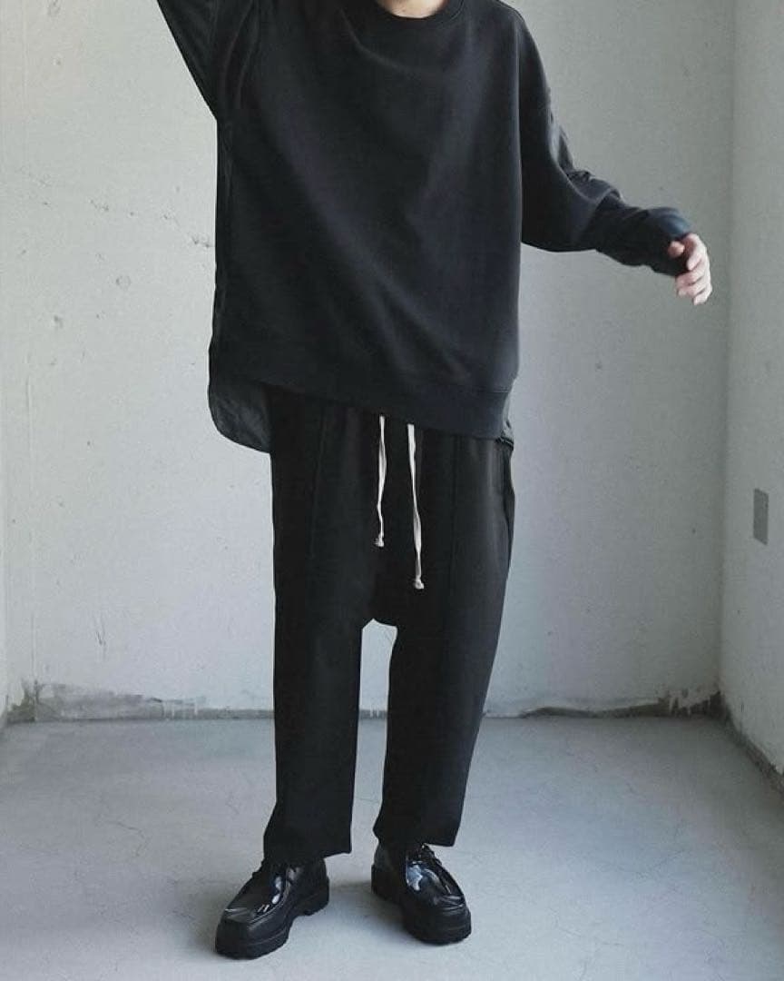 CTHY シティ ウールライク センターシーム ワイド アンクル サルエルパンツ