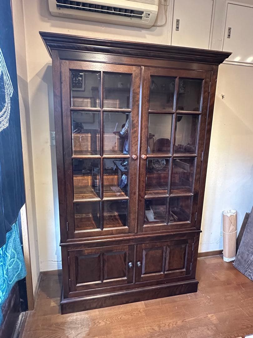 松本民芸家具　Ｅ型書棚　ガラスケース　飾り棚　美品