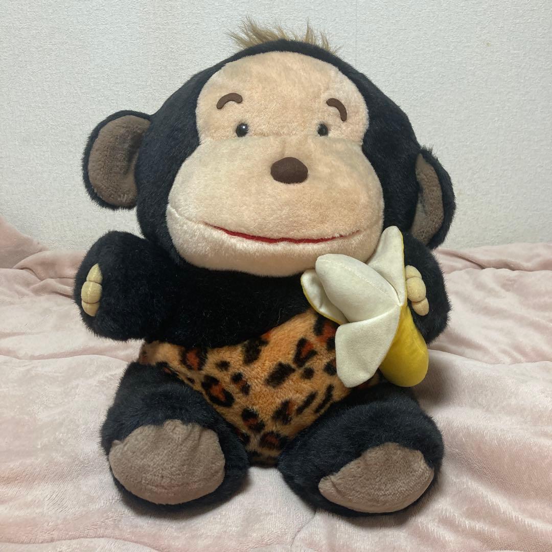 昭和レトロ　Kitten&Kid 猿　ぬいぐるみ　中古品 高さ約45cm 中古