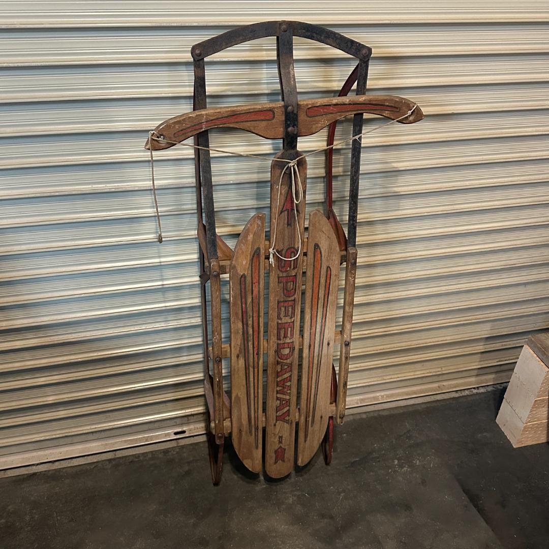 ヴィンテージ 木製 ソリ「SPEEDAWAY」アメリカ製 レトロ 店舗什器