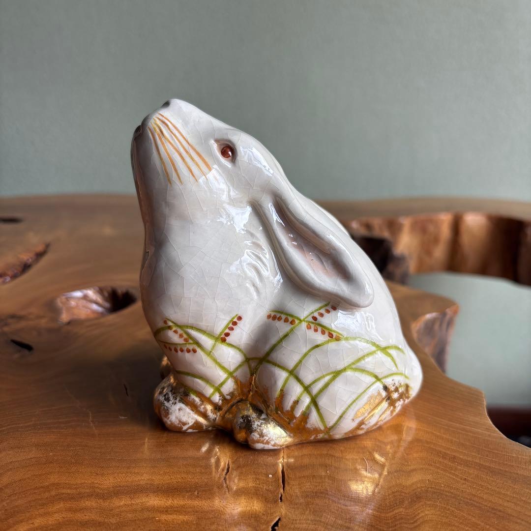 六兵衛窯 兎年 「はな兎」干支置物 清水焼 陶芸 たち吉 共箱