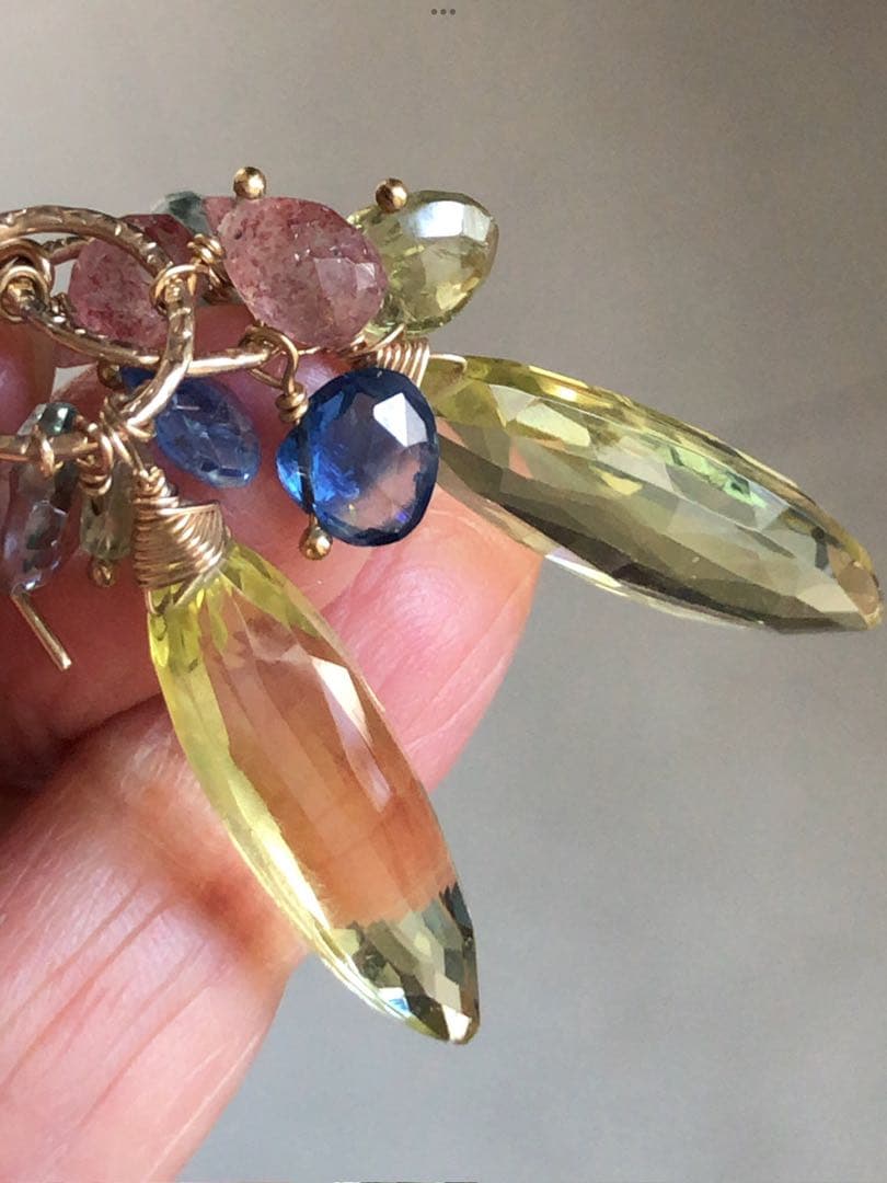 貴重agete Eva Hanusova 限定ピアス K10 大粒レモンクオーツ