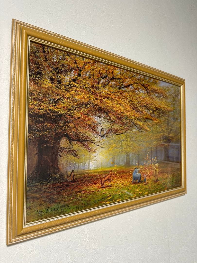 ピーター　エレンショウ　くまのプーさん　紅葉　ディズニー　額付き