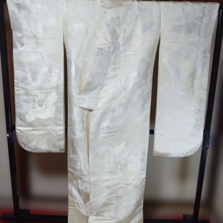 白無垢 鶴と花模様 ラメ入りD