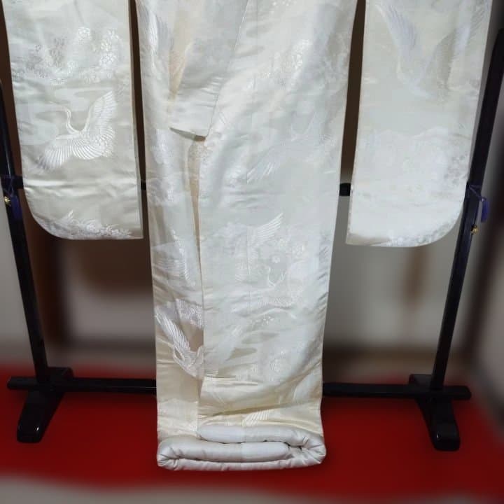 白無垢 鶴と花模様 ラメ入りD