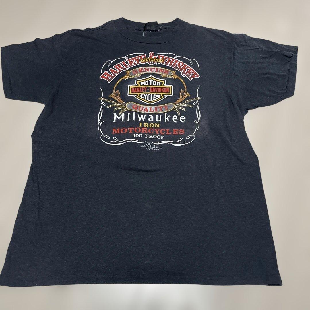 Used 80s ハーレー3DEMBLEM good TシャツXL/フェード