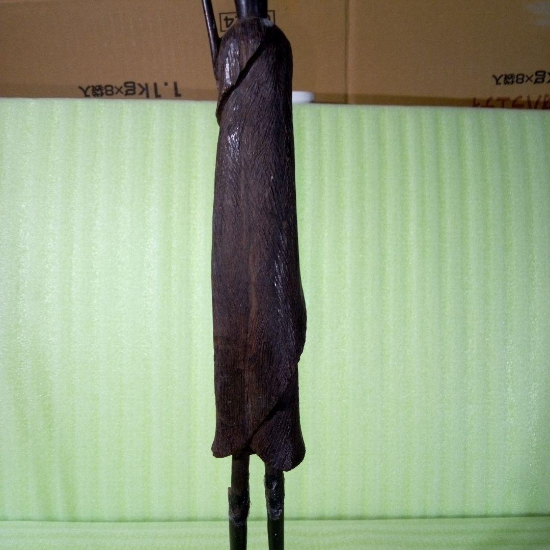 長身　木彫像　オブジェ　木製　木彫り　インテリア　置物　魔除け　厄除け　レア