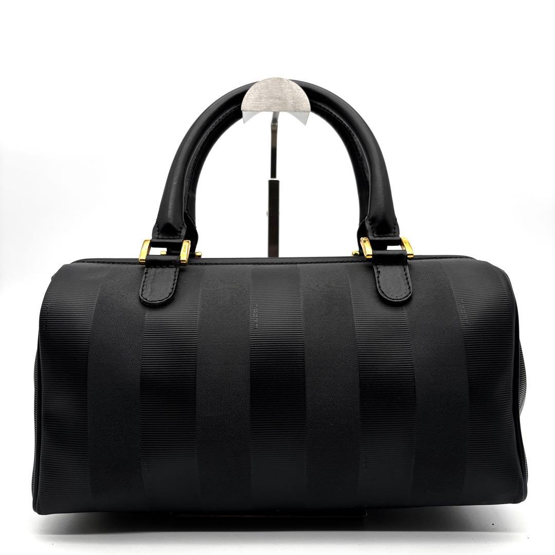 【未使用級】フェンディ ペカン ミニボストン 2way ナイロン レザー 黒