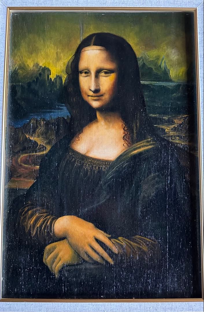 モナリザ　レプリカ　額縁　額装　額掛け　レトロ　インテリア　貴重　希少　未使用品