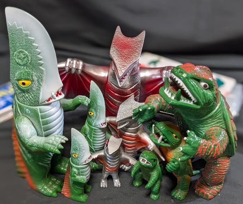 【テロン】昭和ガメラ＆ギロン＆宇宙ギャオス（日東復刻）ソフビ９体セット
