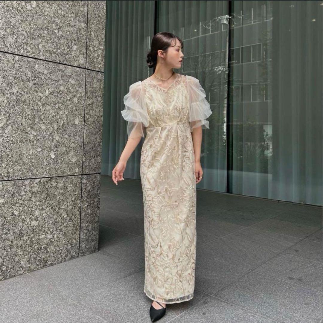 Lerure(リルアー)Fluffy sleeve pencil dress