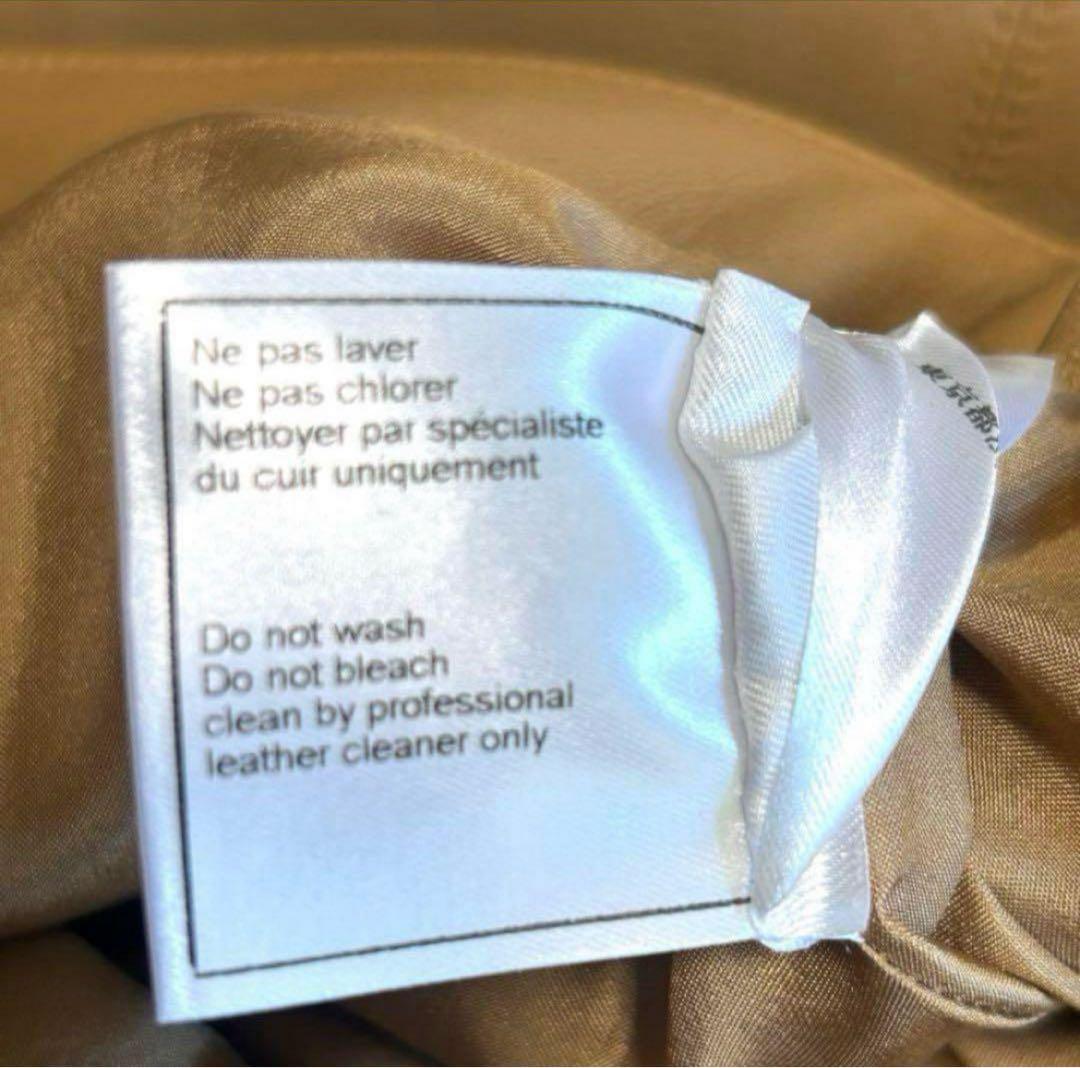 美品　シャネル　スカート　38 ブラウン系　ラムスキンレザー