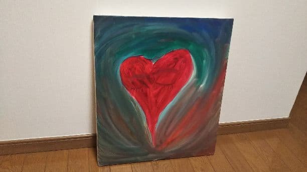 油絵 悩みハート【送料無料】値下げしました。