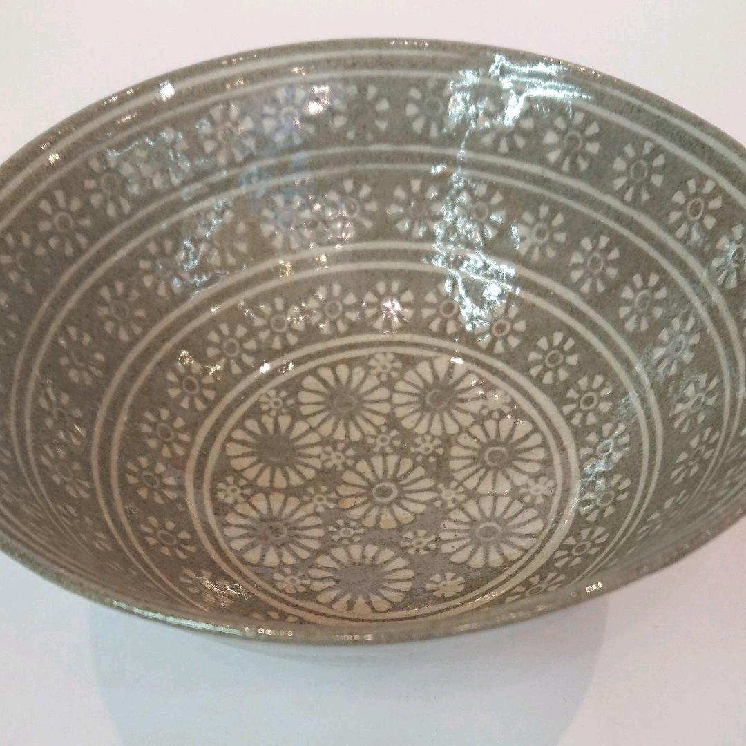 【茶道具】高麗三島 粉青 茶碗 美陶窯