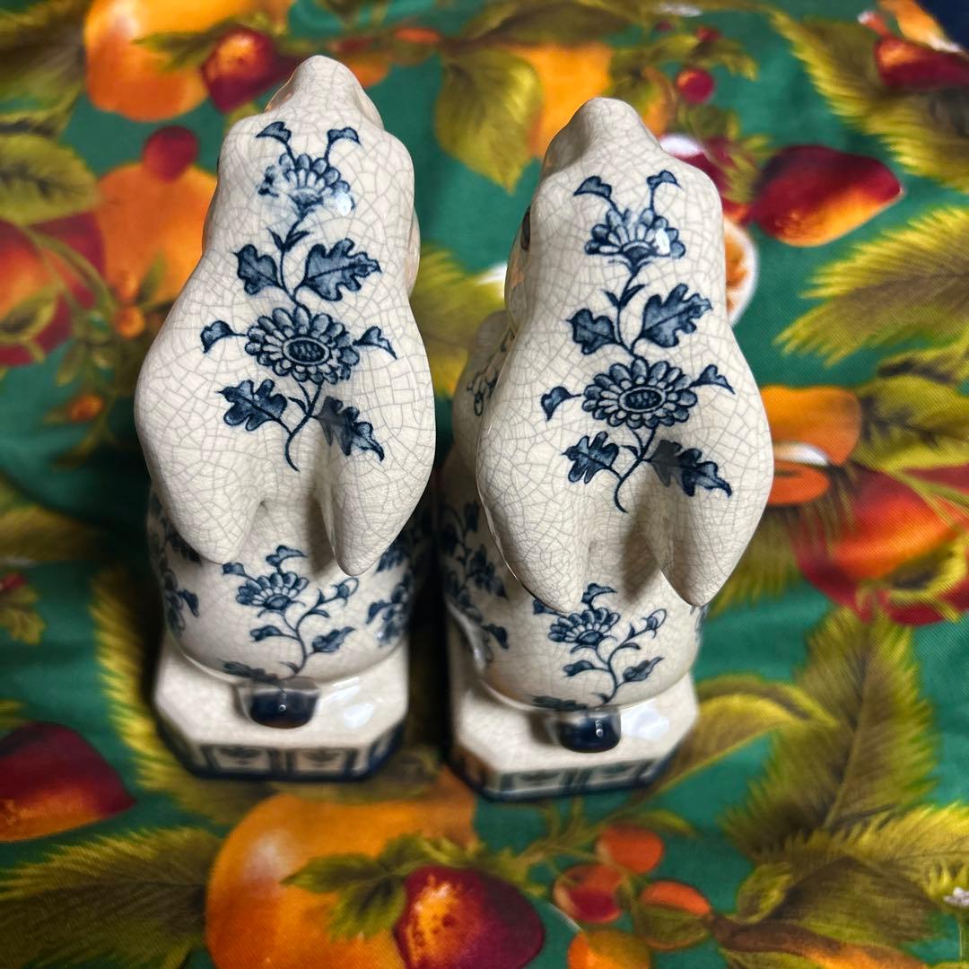 ★超お得★うさぎの置物　陶器　古道具　2個セット　ヴィンテージ　美品 激レア