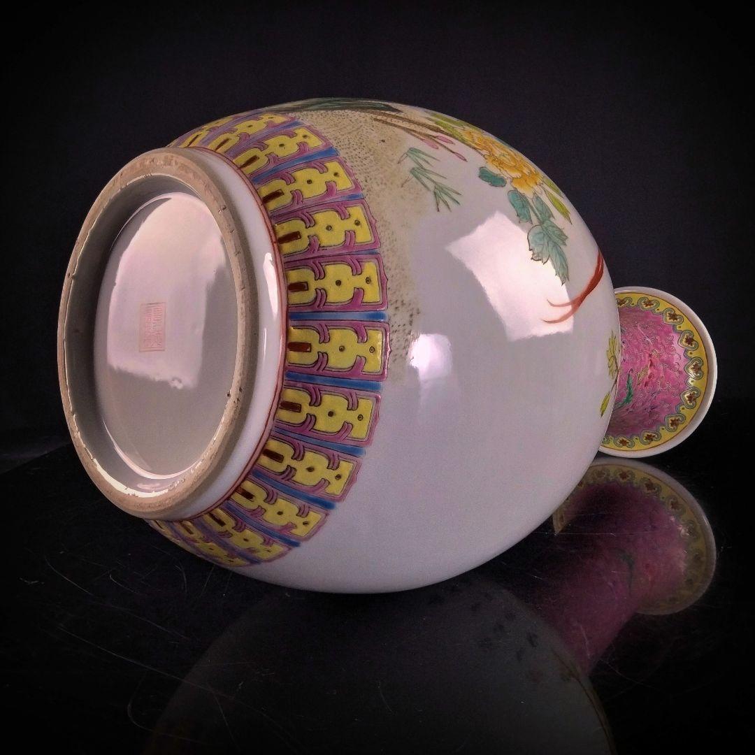 Ｘ291　時代品　中国粉彩花瓶　特大作品