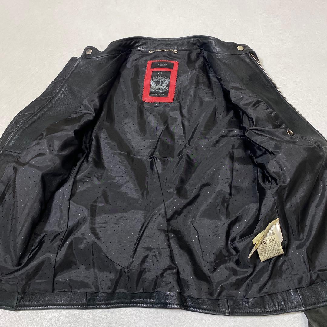 DIESEL TIMELESS 羊革 ラムレザー シングルライダースジャケット