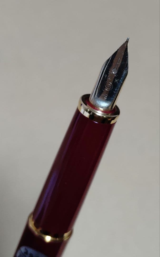 万年筆　プラチナ　14K　細字　ワインレッド