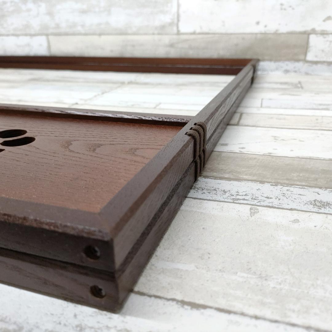 K26 茶道具 女桑 風炉先 屏風 ねじれ梅 透かし 両面 結界 仕切 茶会