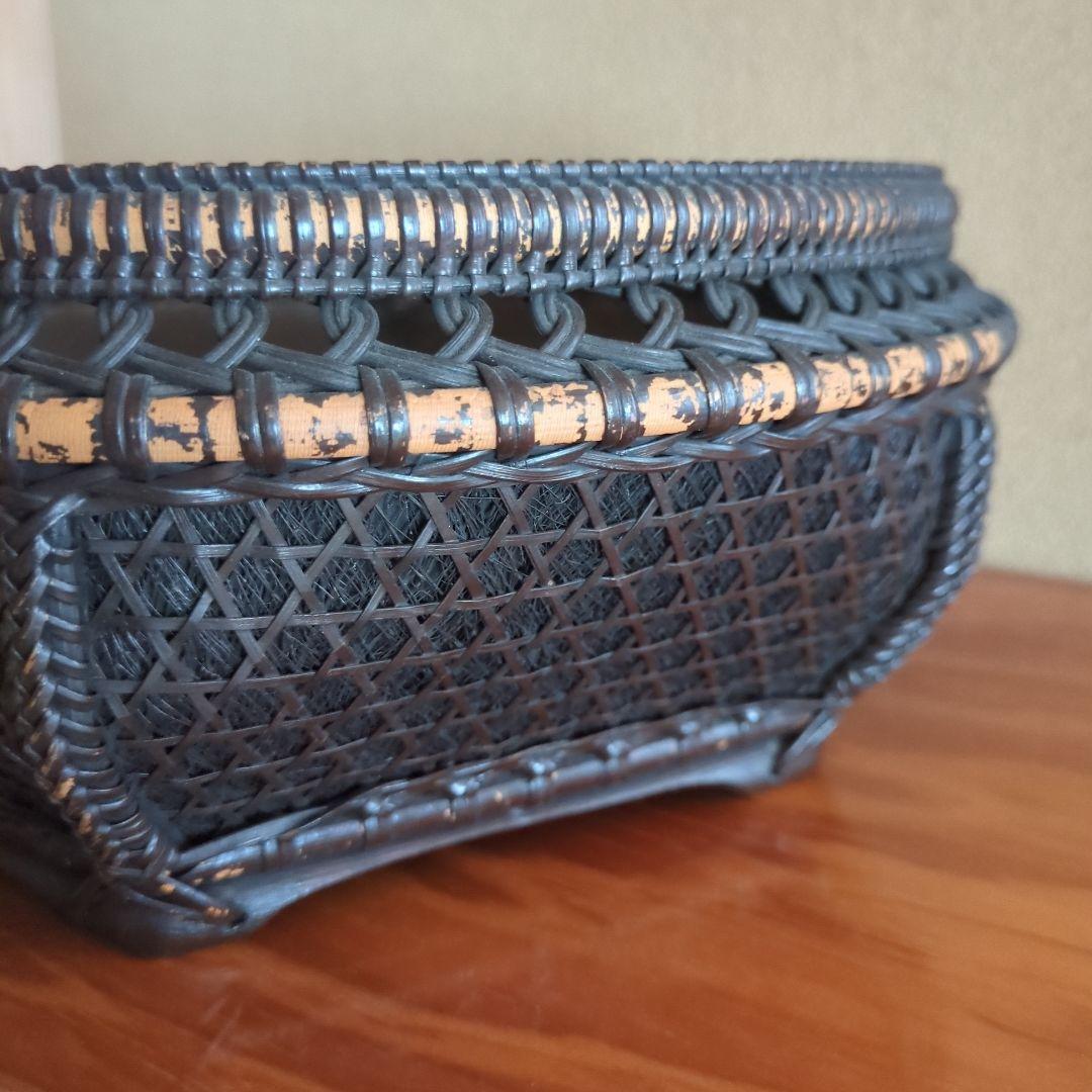 茶道具　炭斗籠　炭点前