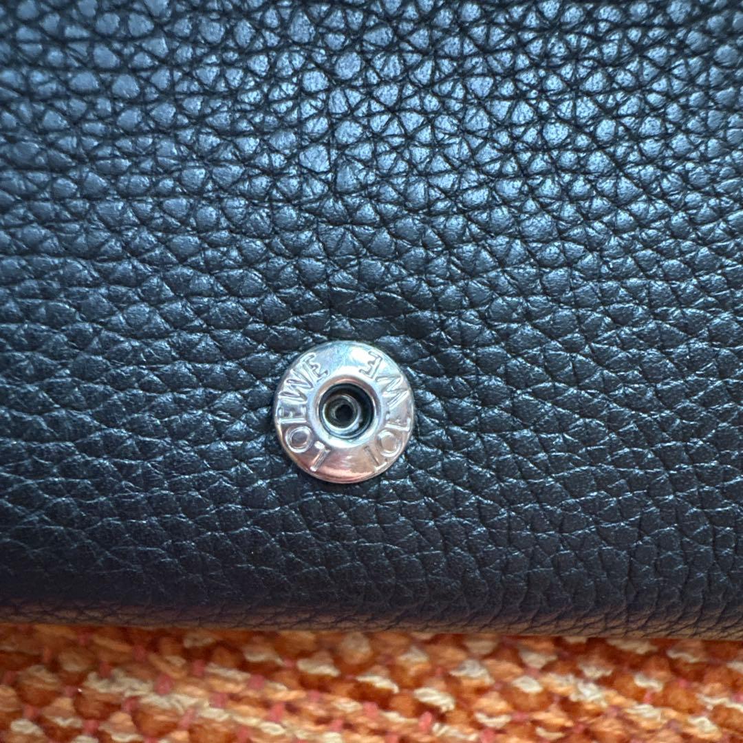 【美品】LOEWE ブラック 三つ折り財布 スモール バーティカル ウォレット