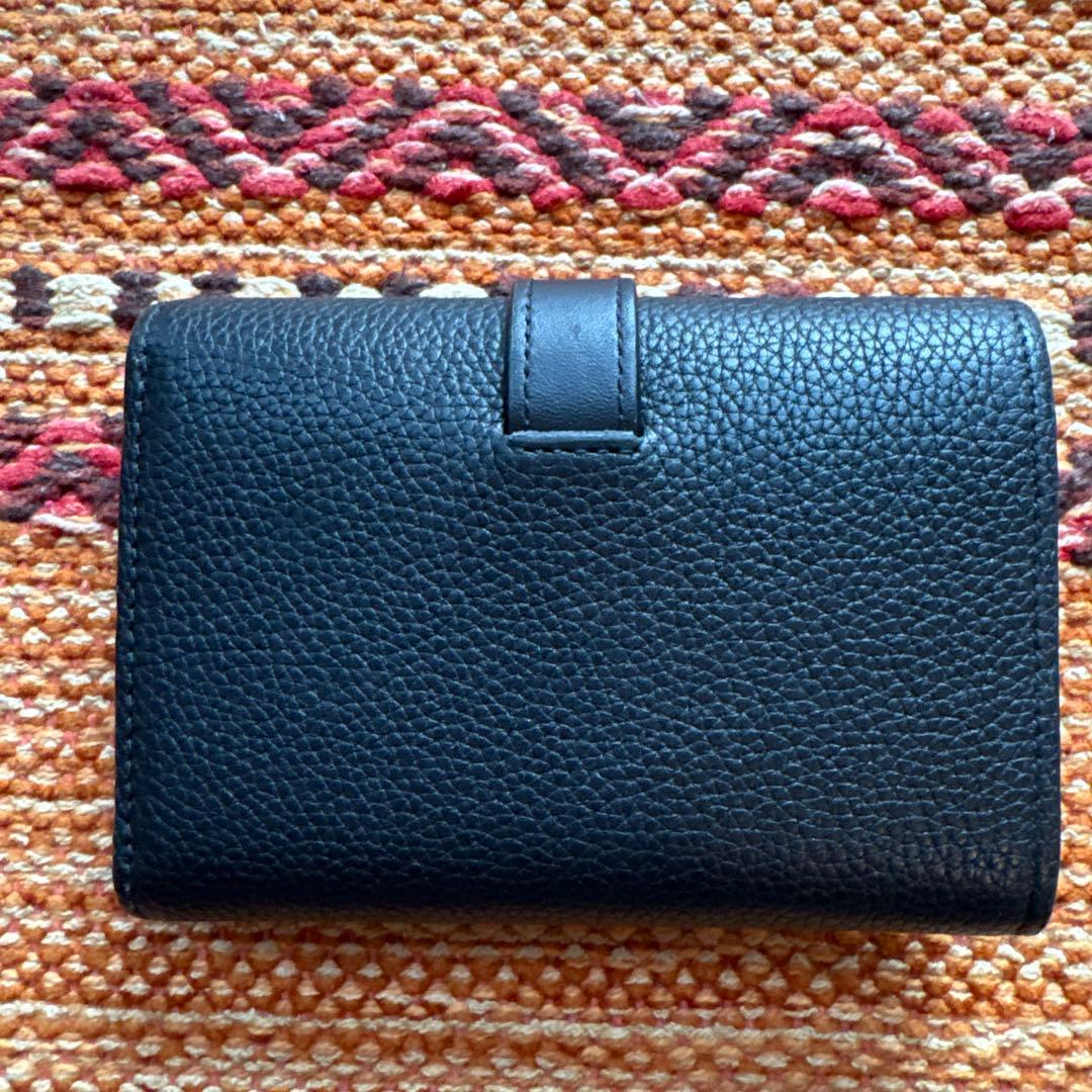 【美品】LOEWE ブラック 三つ折り財布 スモール バーティカル ウォレット