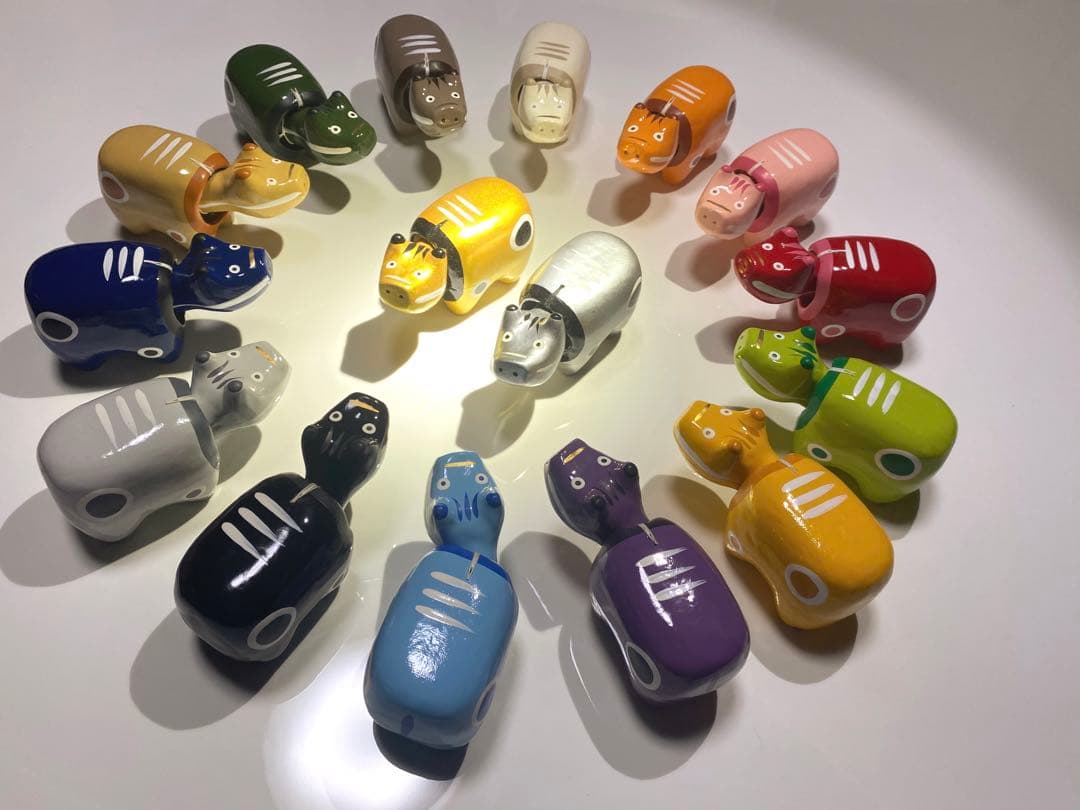 野沢民芸カラフルべこ1号16色コンプリートセット