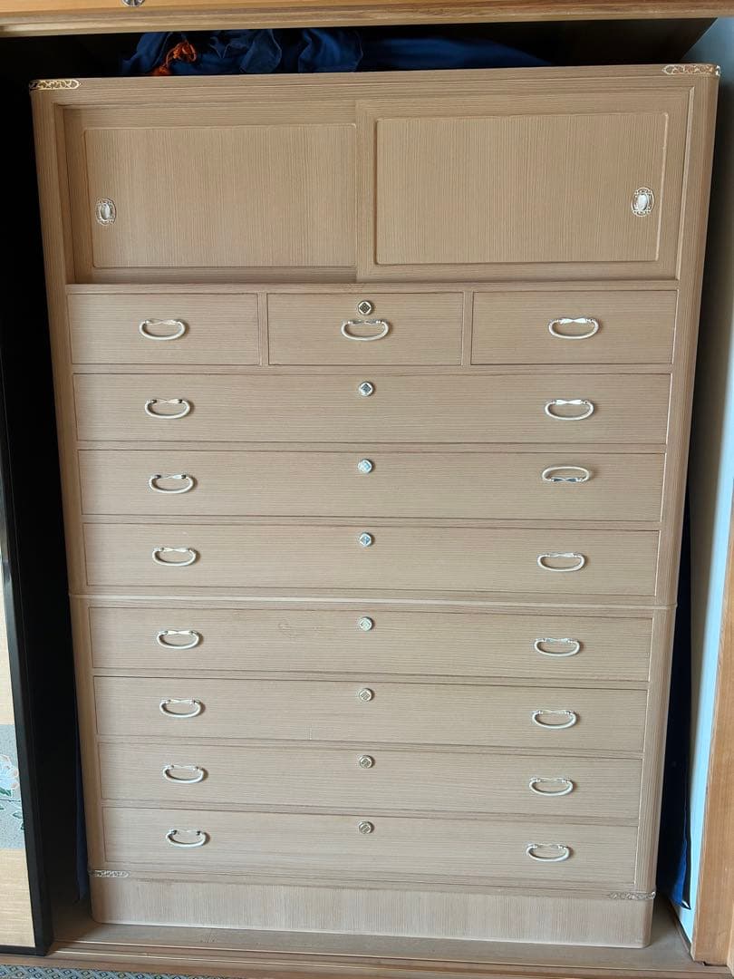 桐 箪笥 タンス 家紋・鍵付き